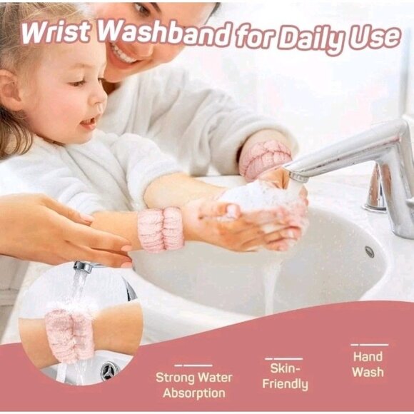 Skincare Headbands And Wristbands Soft Velvet Touch Gentle On Hair And Skin - Picture 4 of 7